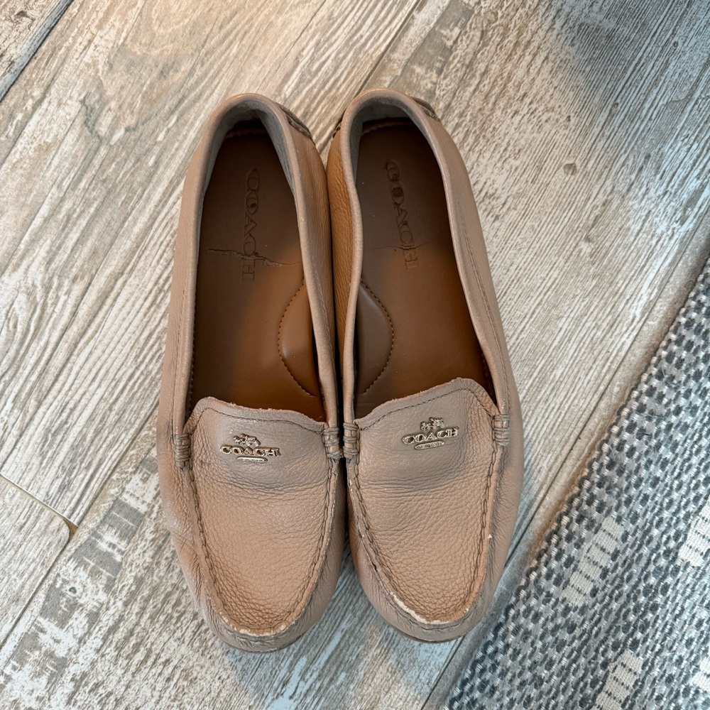 Coach Women's Tan Leather Loafers